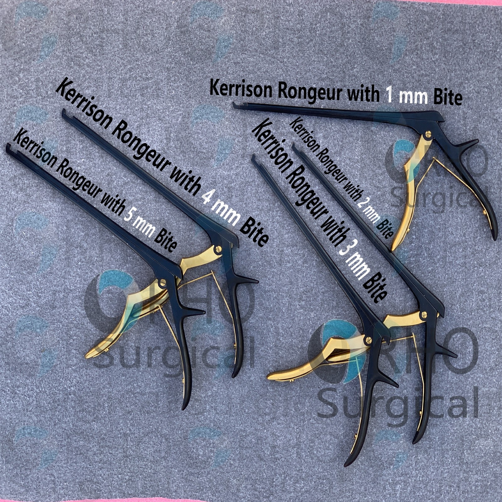 5 Premium German Kerrison Rongeurs 8″ 1,2,3,4,5mm up 45 Orthopedic Instruments