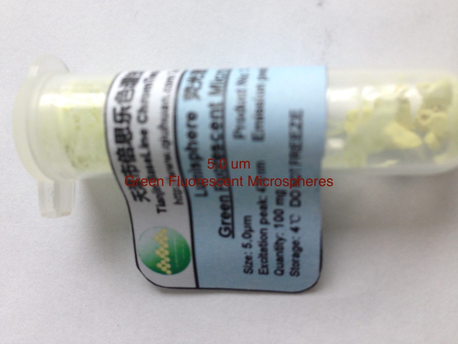 Green Fluorescent Monodisperse Polystyrene Microspheres Size 1, 2, 5, 10, 15 um