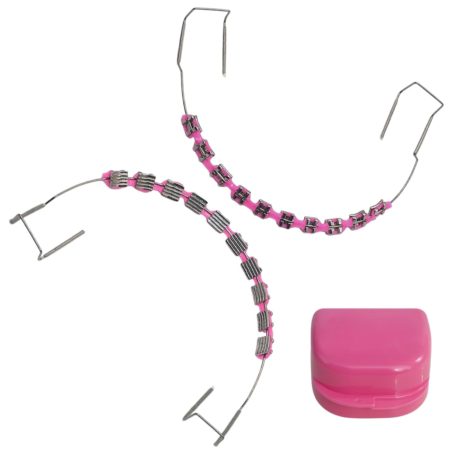 1 Pack Fake Braces, Temporary Tooth Decoration with Metal Wires, Metal Brackets