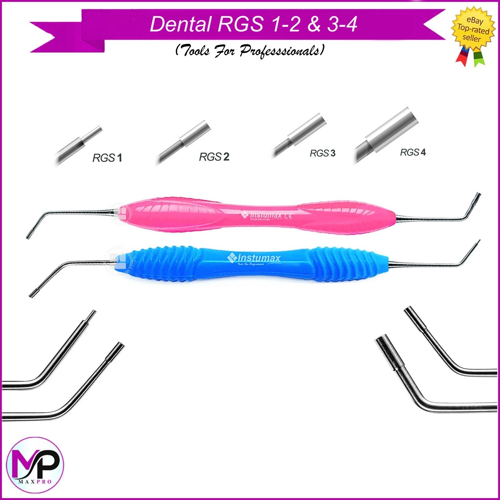 RGS 1-2 / 3-4 Dental Instrument – Silicone Handle – Depth Guide for Restorative