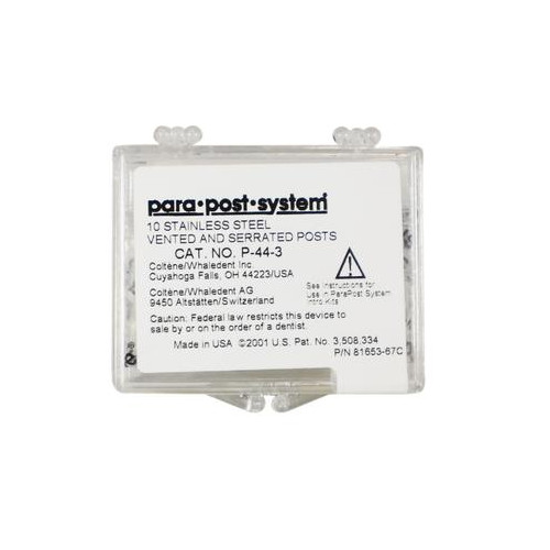 Coltene Whaledent P44-3 ParaPost Stainless Steel Serrated .036″ 10/Pk