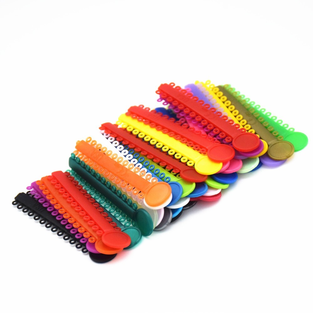 1040Pcs Dental Orthodontic Ligature Ties Braces Elastic Rubber Band Mixed Colors