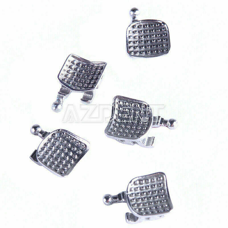 AZDENT Dental Ortho Mono Brackets Brace Mini Metal Roth/MBT 018/022 345Hook Base