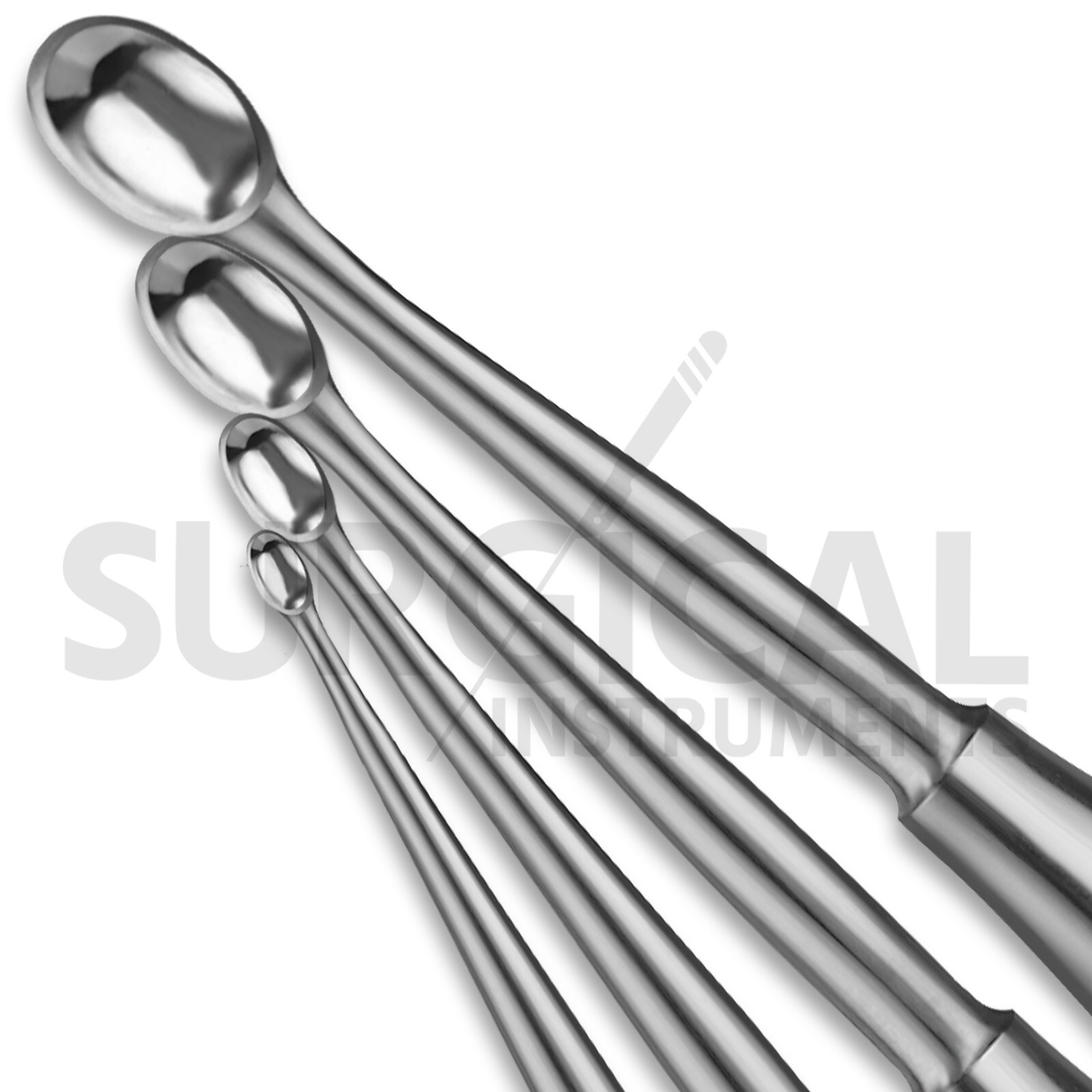 4 Pcs Spratt Brun Mastoid Curettes Set Ear Instruments Stainless German Grade