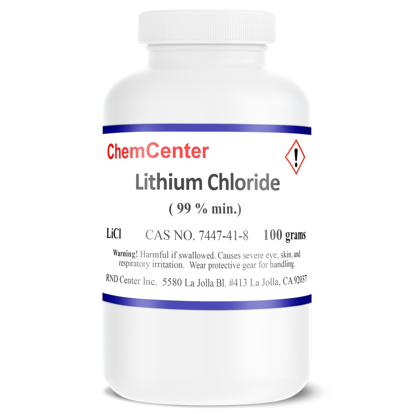 Lithium Chloride, Reagent, 99% min., 100 grams