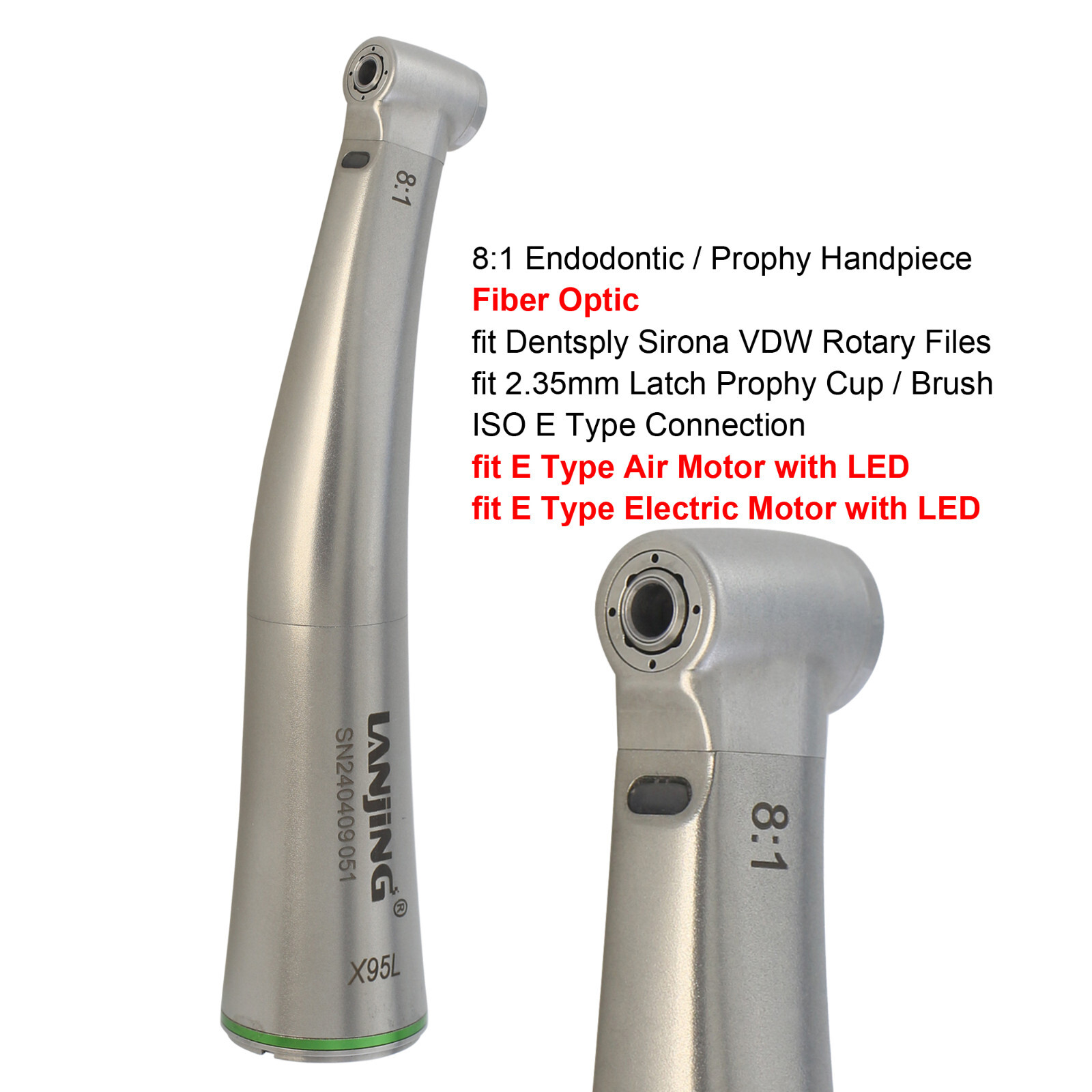 Dental Endodontic Handpiece 4:1 6:1 8:1 10:1 16:1 Contra Angle For Dentsply VDW