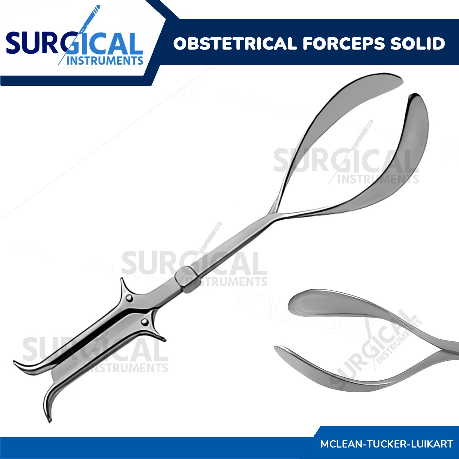 Mclean-Tucker-Luikart Obstetrical Forceps Solid Blades Stainless German Grade