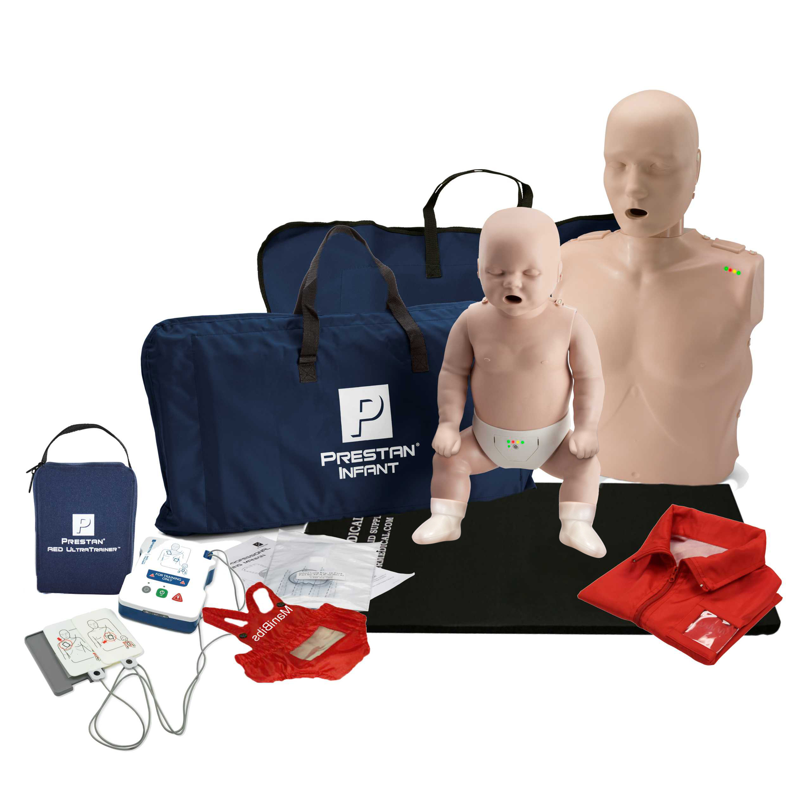 CPR Training Kit w. Adult & Infant Manikin WITH Feedback & AED UltraTrainer