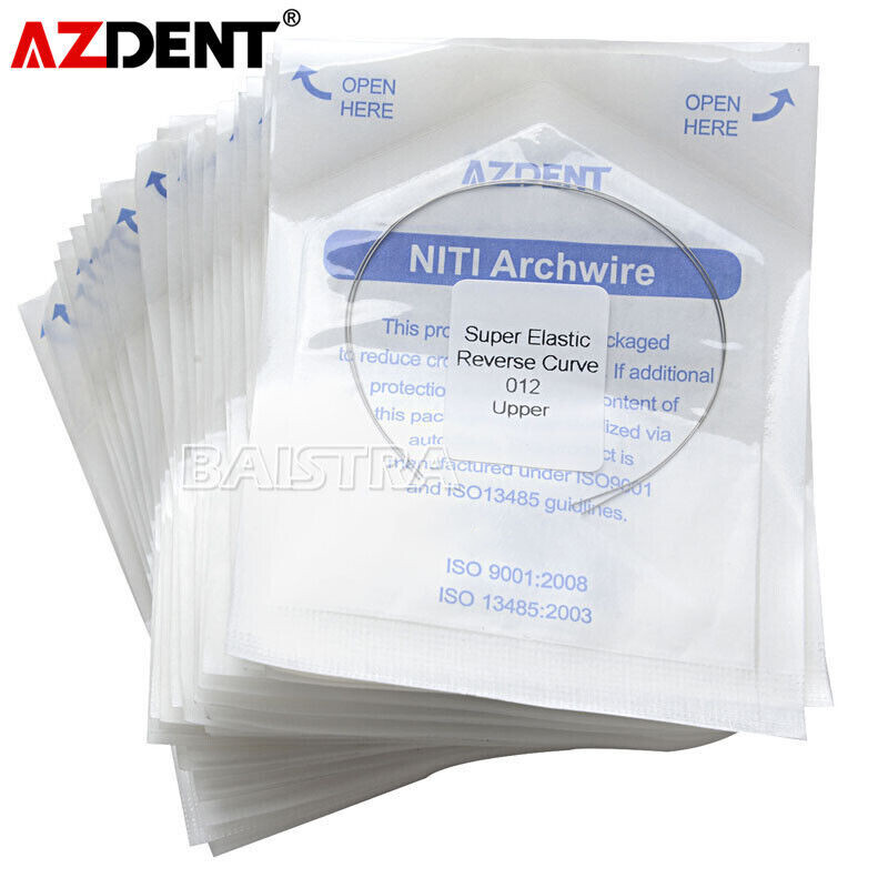 Dental Orthodontic Arch Wires NITI /Stainless Steel Round Ovoid/Natural 012-020