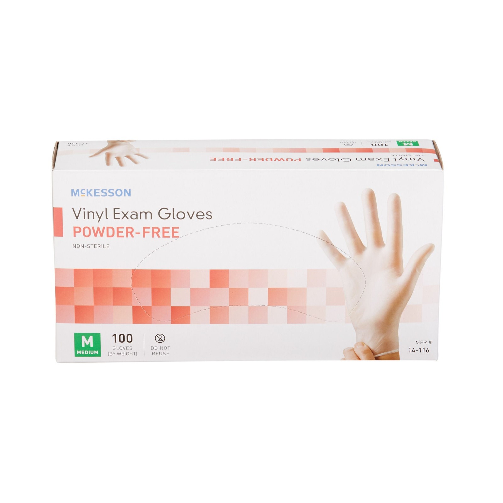 McKesson Vinyl Exam Glove Standard Cuff Length MEDIUM 1000 per Case
