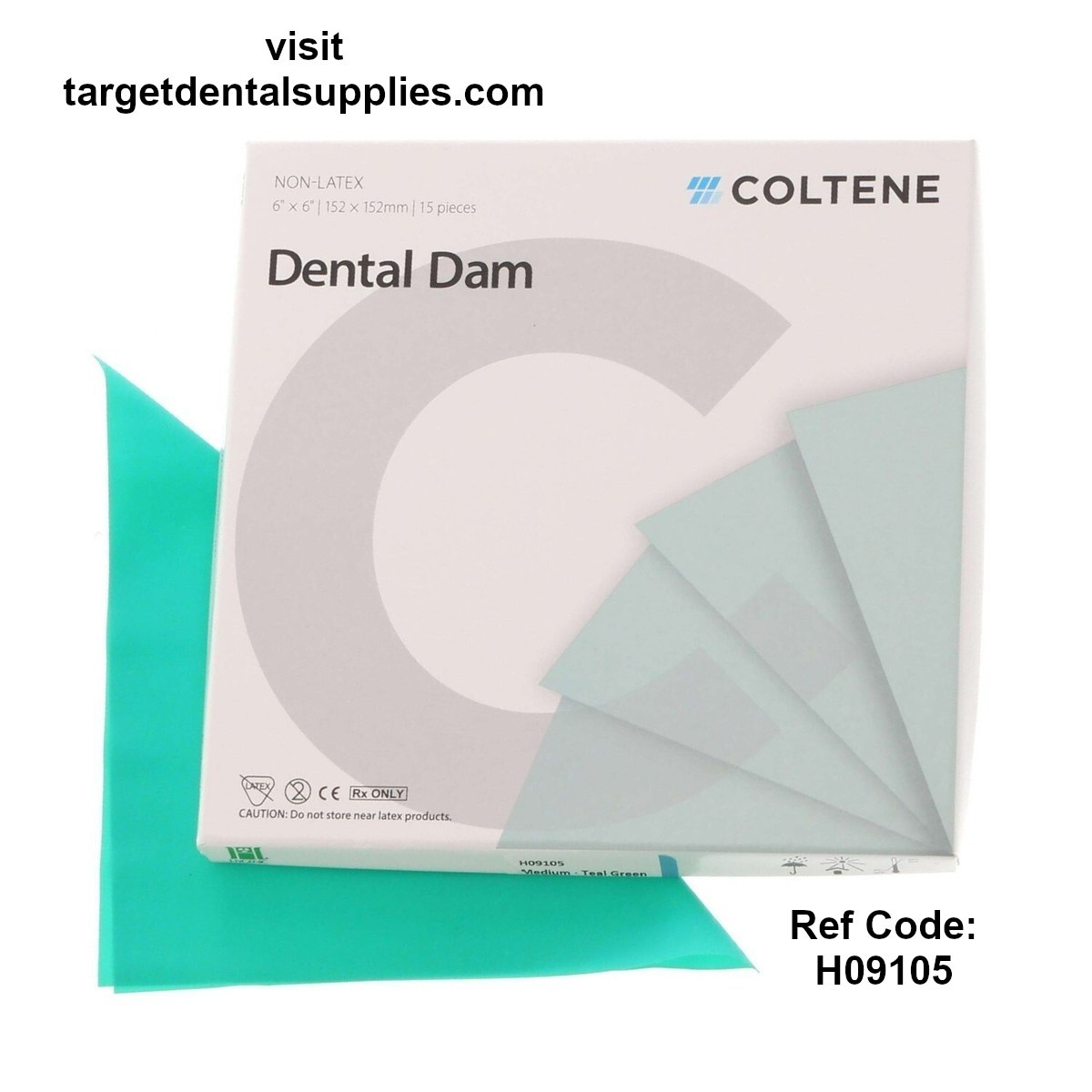 Dental Dam 6 x 6 Medium Teal Green FRESH !!!