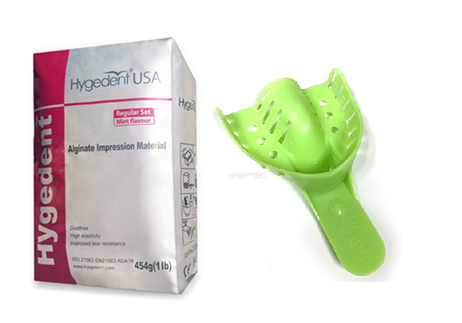 Grills Dentures Mold Mouth Impression Kit – 1lb Alginate + 12 Medium Upper Trays