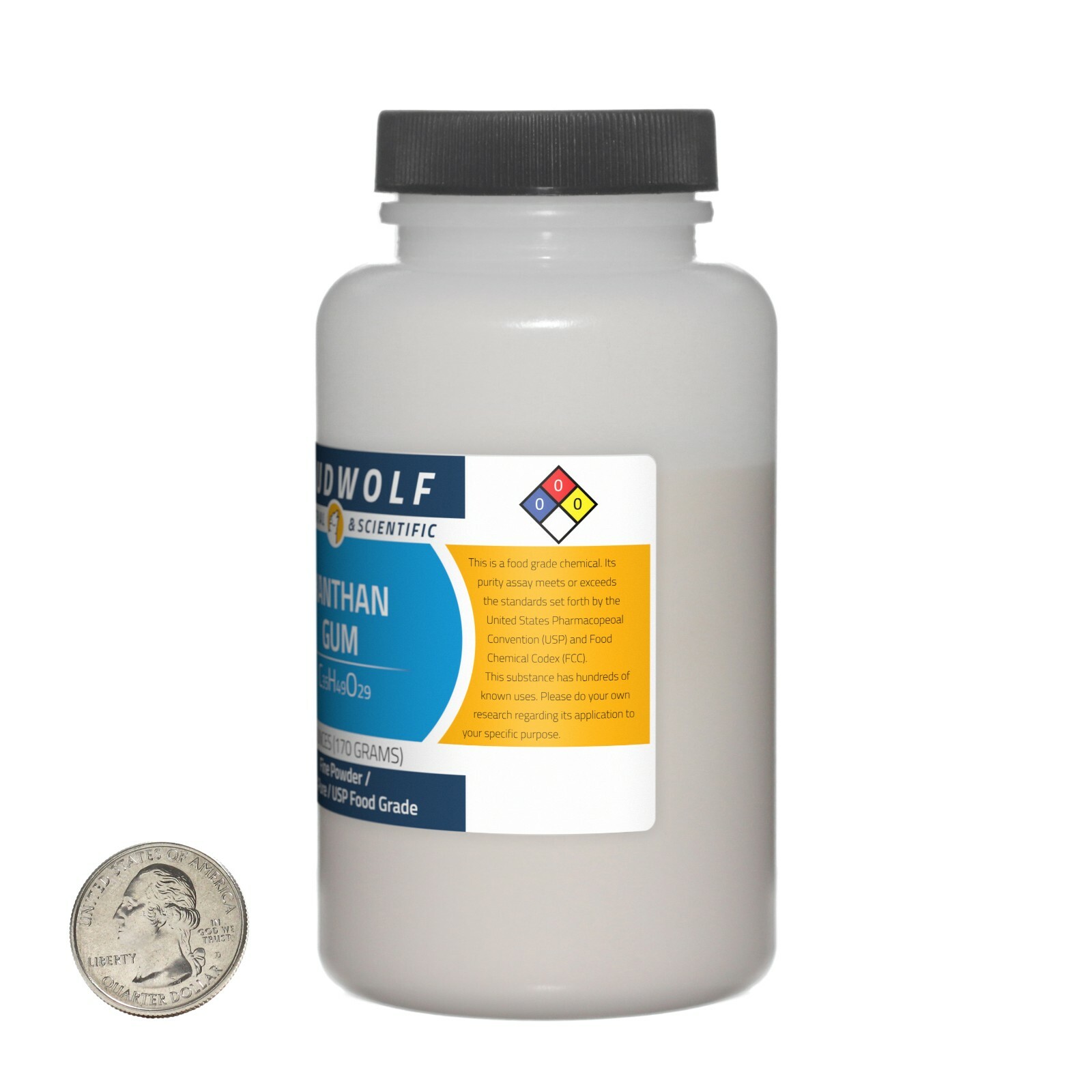 Xanthan Gum / 2.3 Pounds / 6 Bottles / 100% Pure USP Food Grade / Fine Powder
