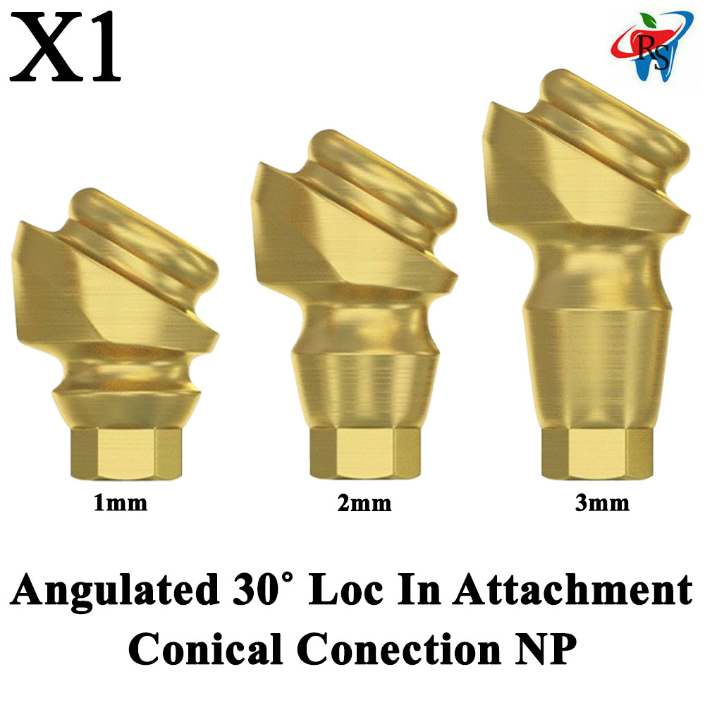 1pcs Dental Angulated 30˚ Loc In Attachment Abutment Conical NP Titanium