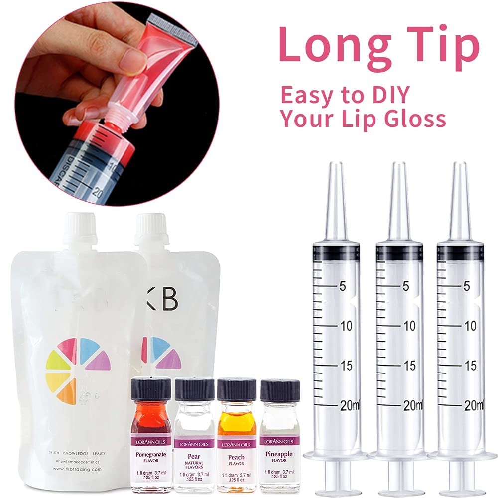 4 Pack Large Syringes for Liquid, 20ml & 60ml Plastic Syringe for Measuring,
