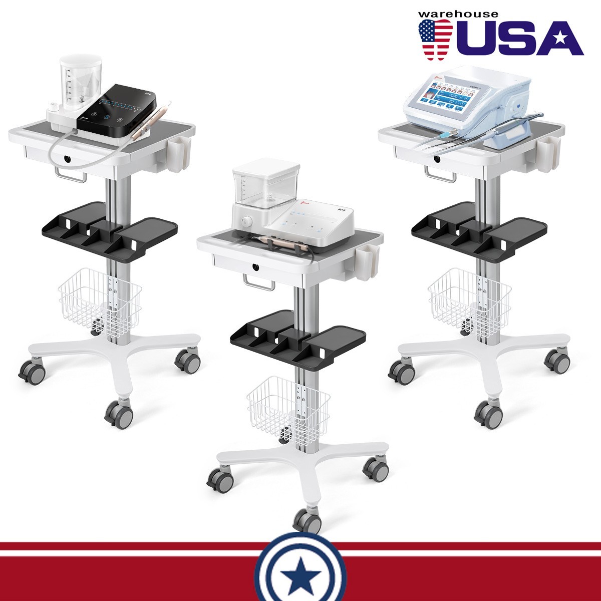 Dental Medical Endodontics Intraoral Scanner Cart Storage Trolley built-in plug