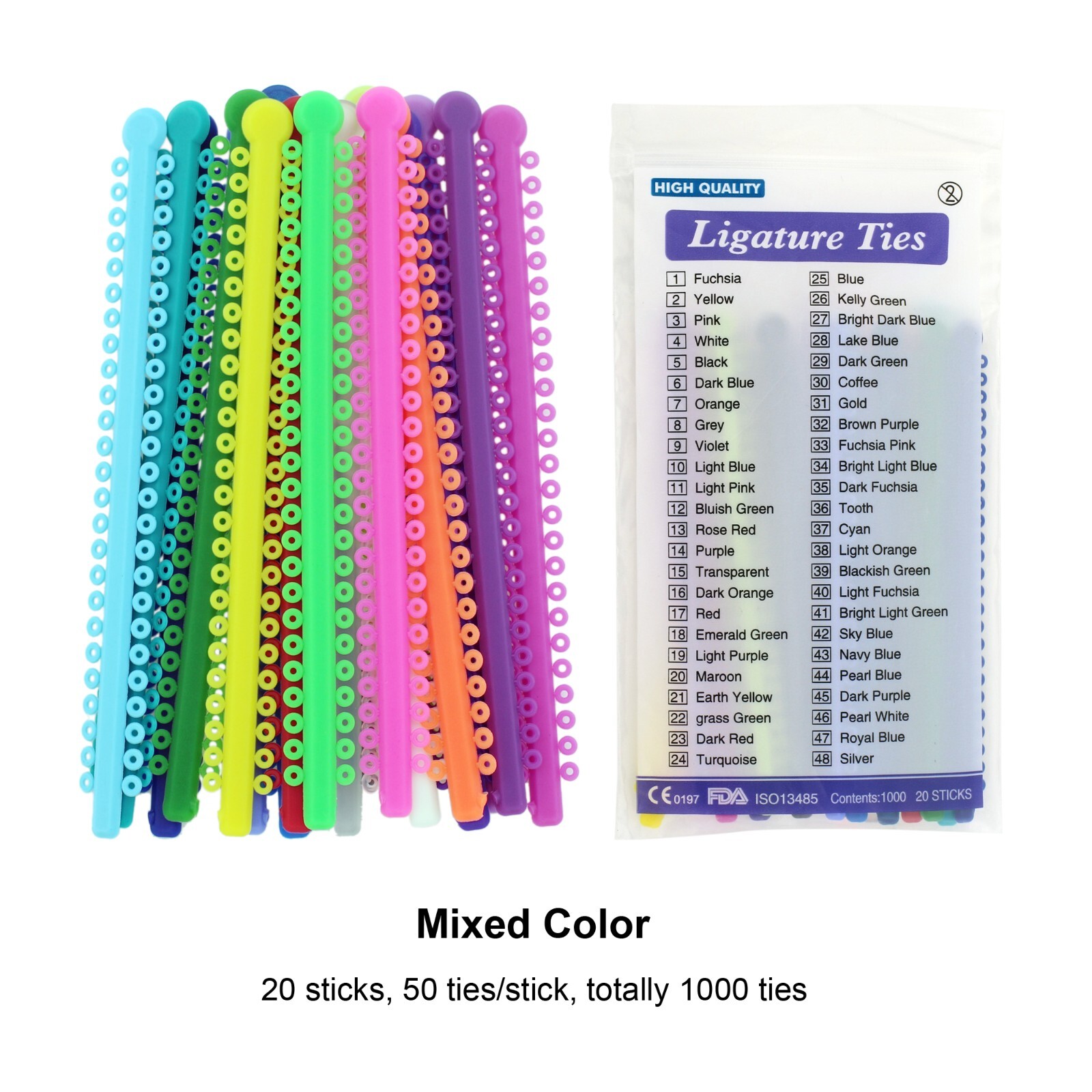 1000pcs Dental Orthodontic Ligature Ties Elastic Rubber Bands Braces ortodoncia