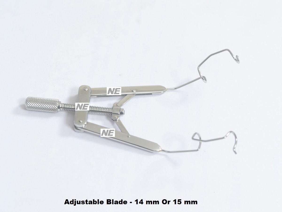 New SS Lieberman Eye Speculum V-Wire Adjustable 14mm Or 15mm Blade Surgical Inst