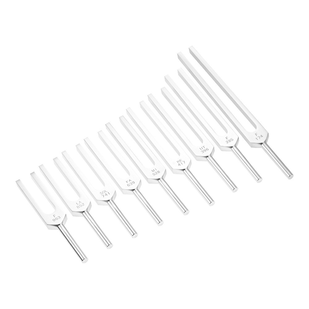 9 Solfeggio Tuning Fork Set Multicolor Aluminum Alloy for Healing Sound Therapy