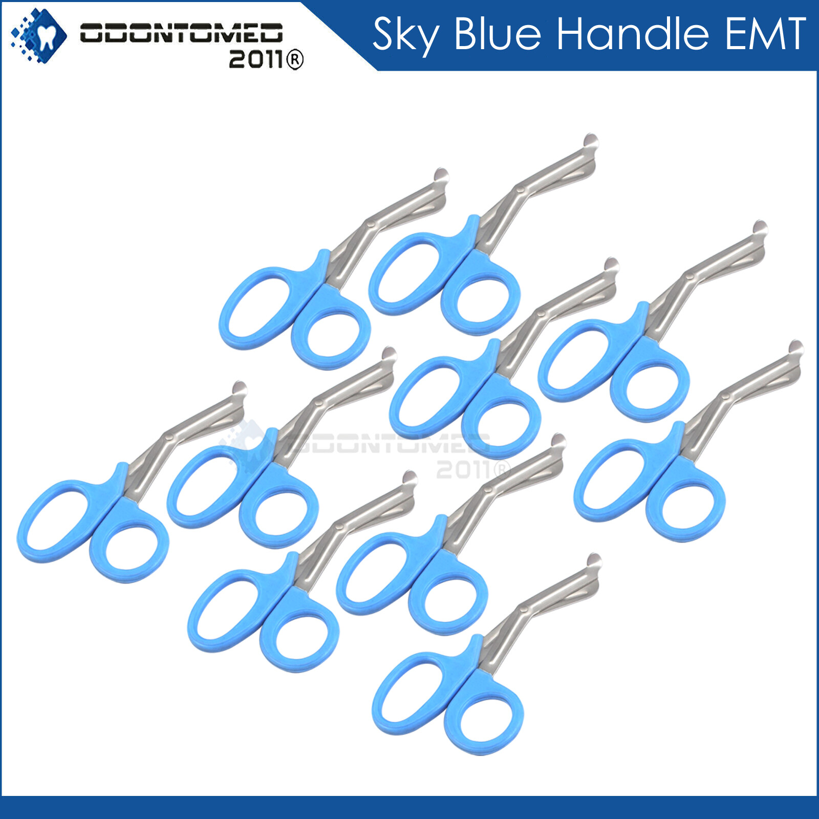 10 Sky-Blue Utility Scissors EMT/EMS Shears Bandage Paramedic Nurse Supply 7.25″
