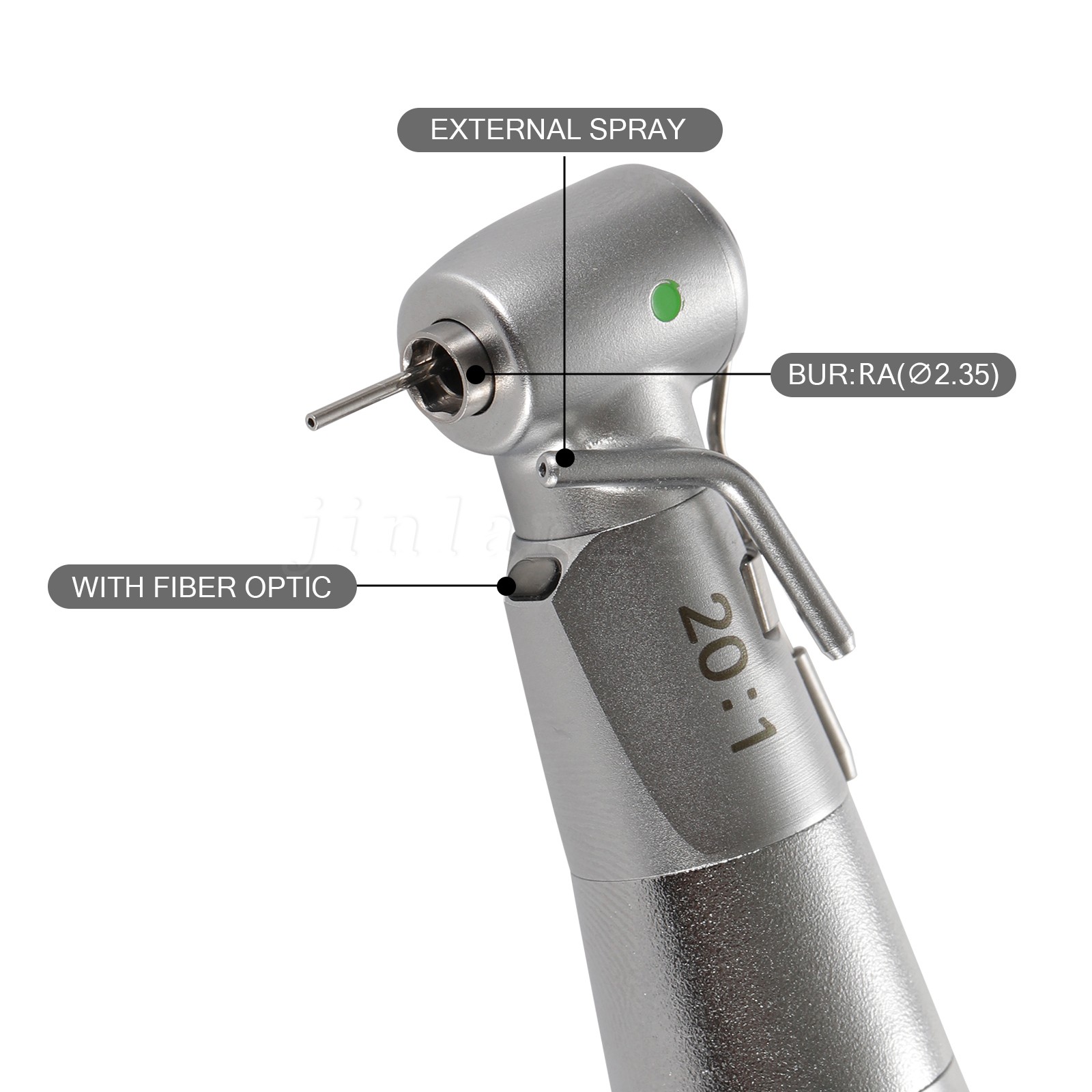 LED Fiber Optic 20:1 Detachable 75N Dental 20:1 Reduction Implant Handpiece