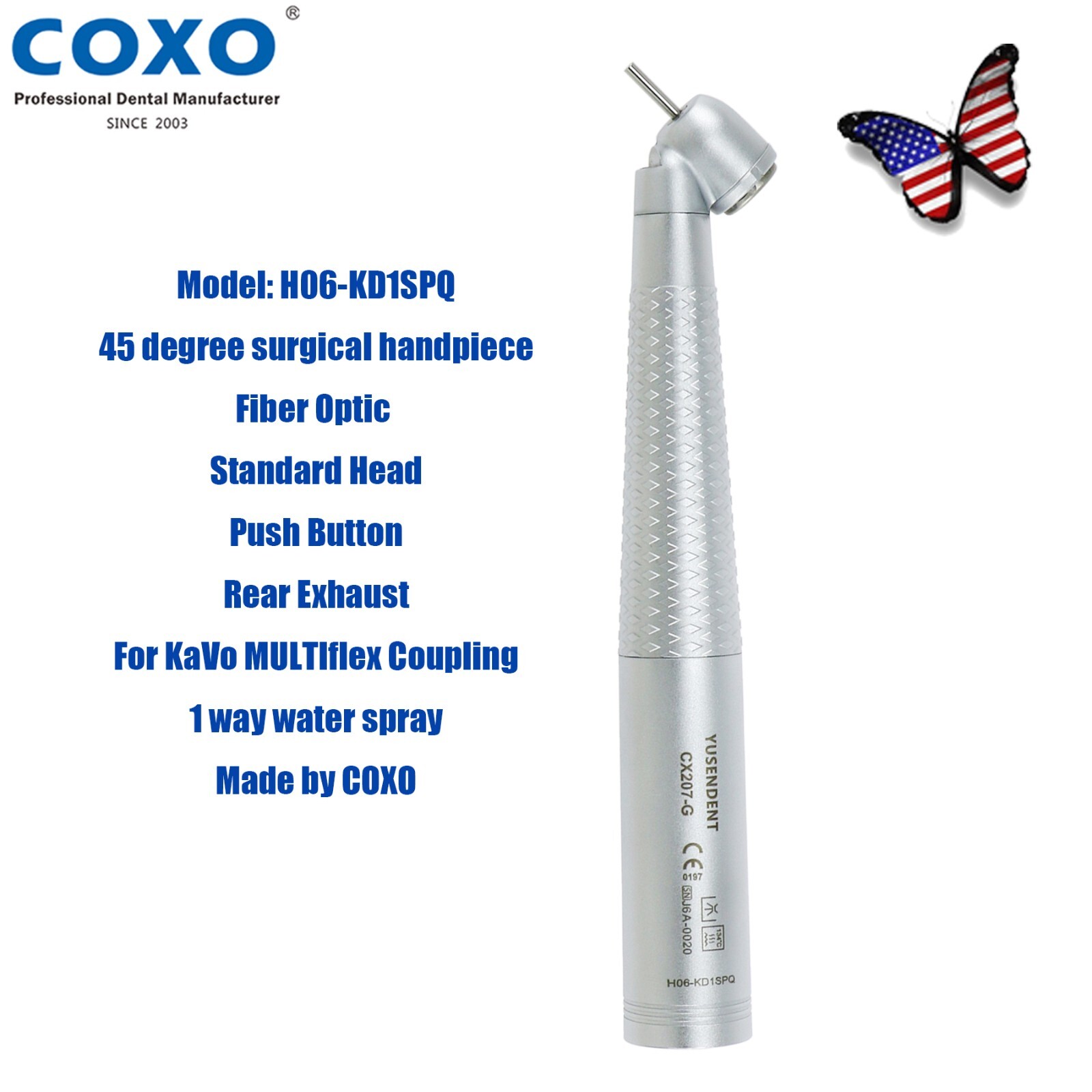 BEING COXO Dental Surgical 45° High Speed Handpiece Fiber Optic KaVo MULTIflex