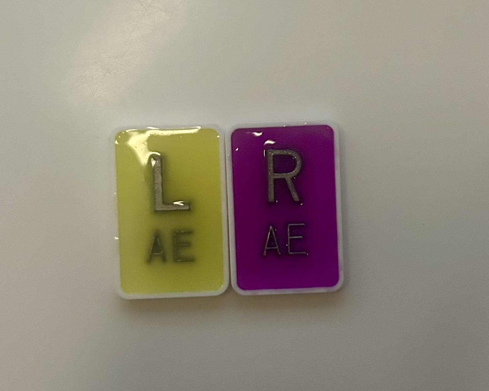 X-Ray Markers (one Left One Right) With Initials.