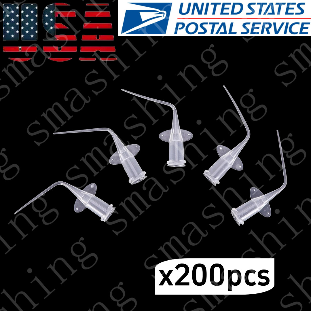 200Pcs Dental Aspirator Endo Root Canal Rinsing Tip Irrigator Irrigation Tips