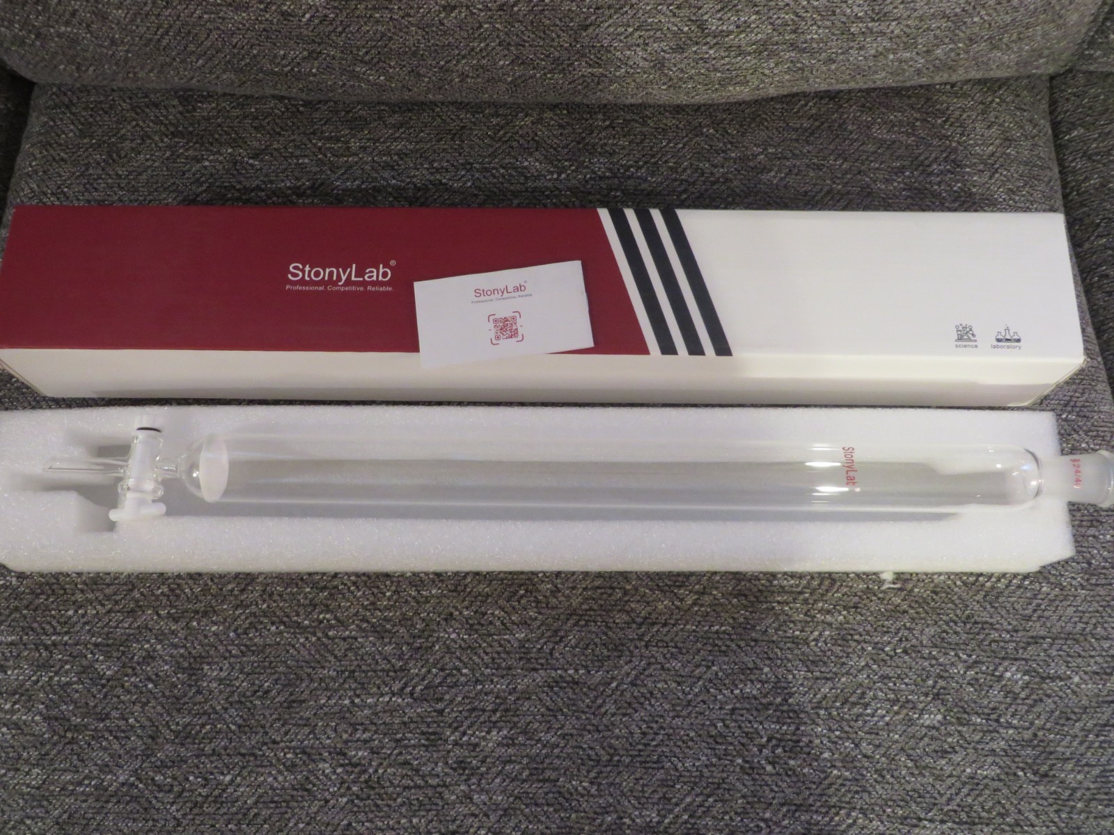 Chromatography Column, ID-38 mm, 457 mm Effective Length- Stonylab