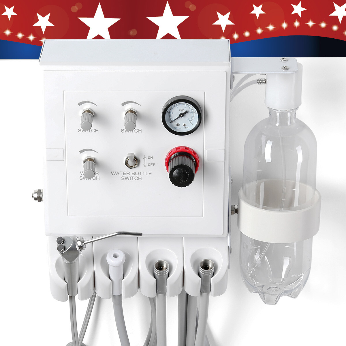 Portable Dental Turbine Unit Air Compressor/High&Low Speed Handpiece Kit 2/4Hole