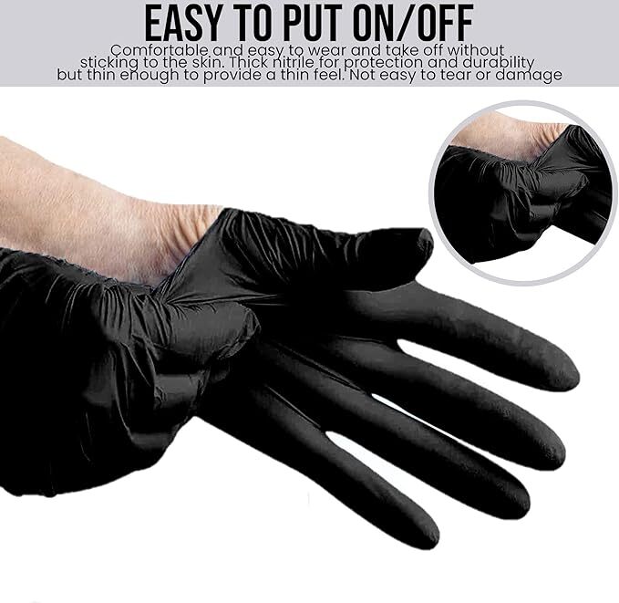 Black Nitrile Disposable Gloves Powder Latex Free | 3, 5, & 6 Mil & Size S – XXL