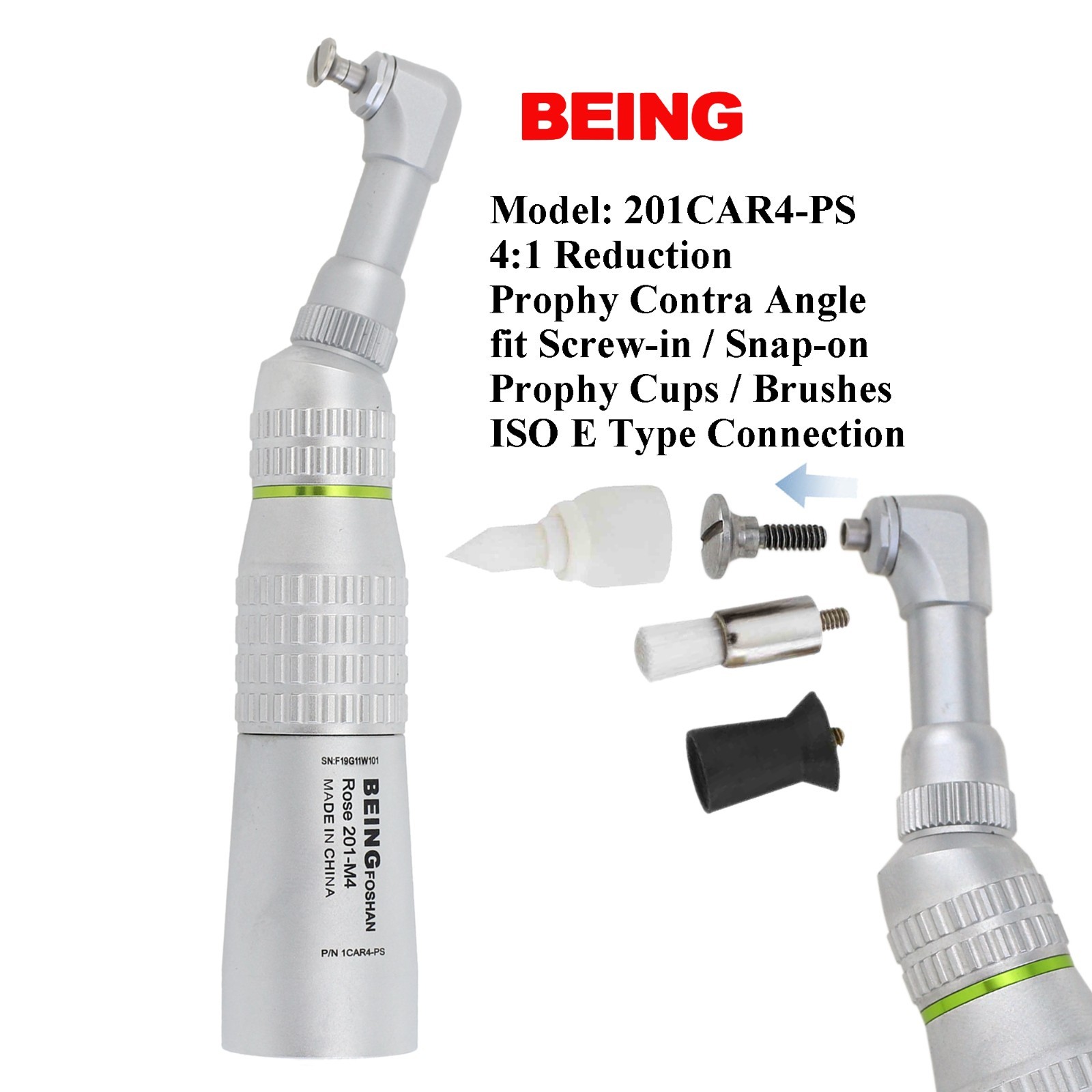 BEING Low Speed Handpiece Dental Endo Contra Angle Implant Electric 20:1 4:1 NSK