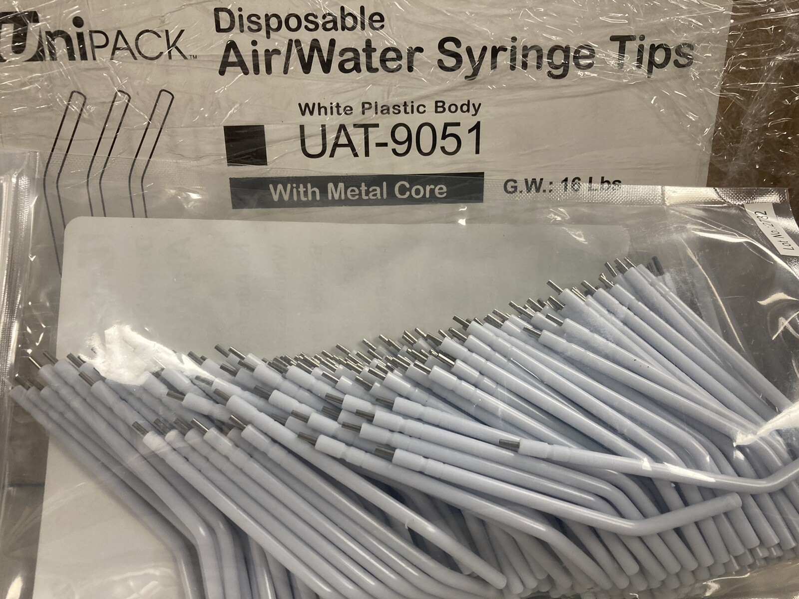 Dental Air Water Syringe Tips Disposable 3-way White with Metal Core 250pcs/Bag