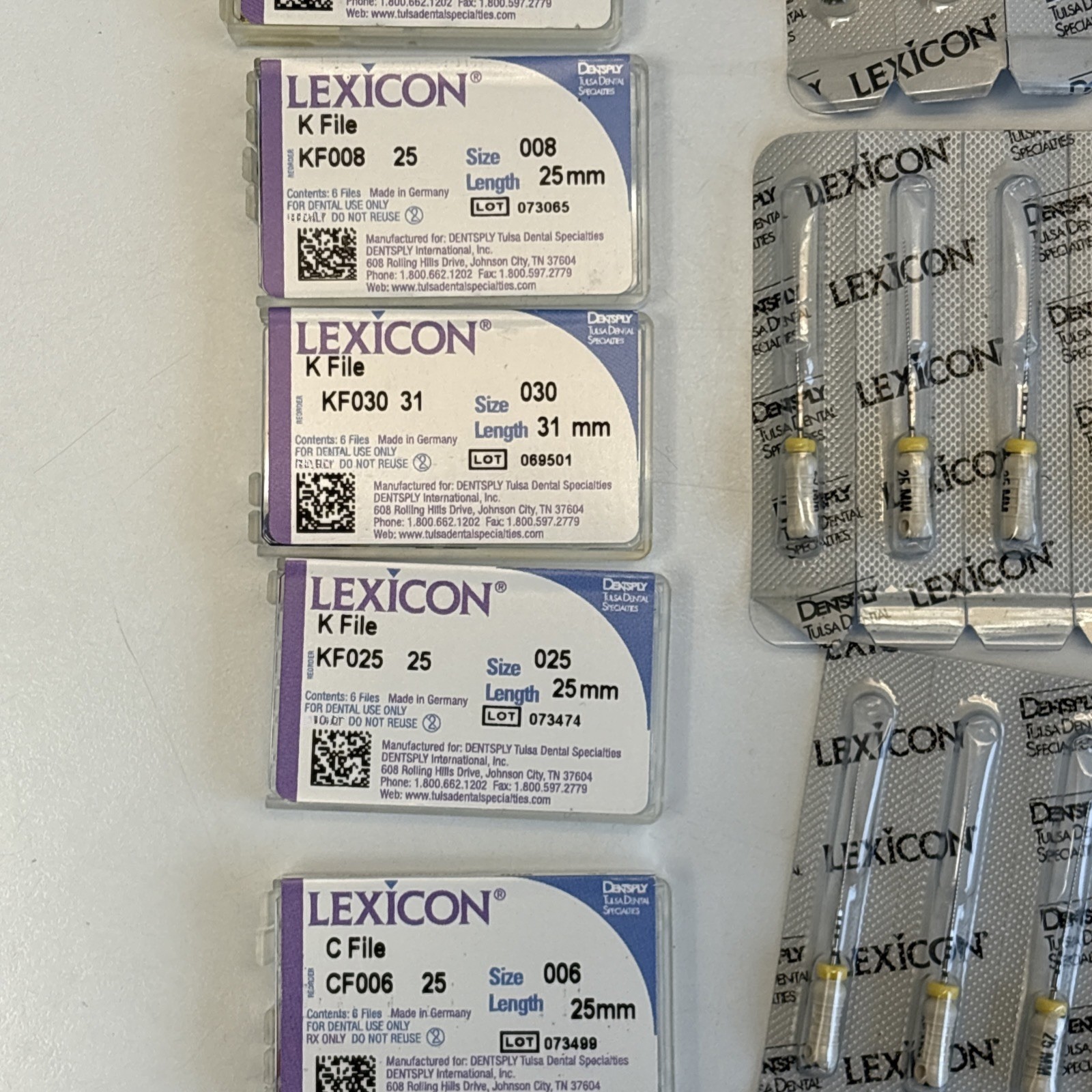 LOT Dentsply Flexofile Endodontic Files Germany 111 Pcs 21mm 25mm 31mm