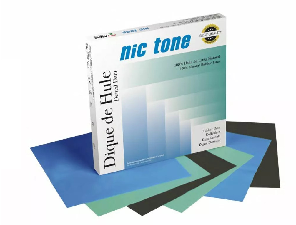 MDC NIC TONE Natural Rubber Latex Dental Dam – Heavy 6″x6″ 36 Sheets/box