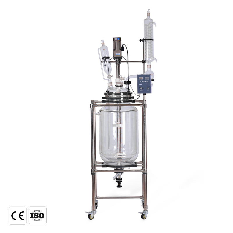100L Lab Chemical Jacket Reactor Glass Reaction Device 220V 60HZ single-phase US