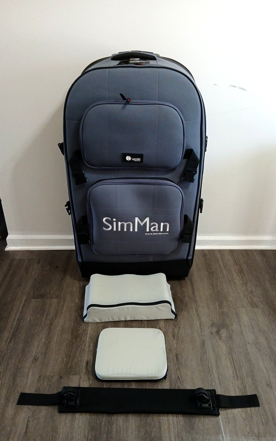 Laerdal SimMan ALS CPR Manikin Equipment Rolling Case Bag w/ pads, extra wheels
