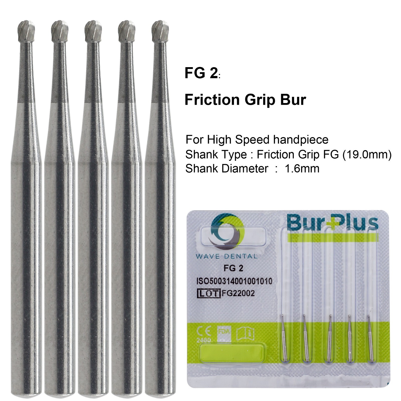 Wave Dental Round Carbide Bur FG Diamond Bur Surgical Long Round Ball High Speed