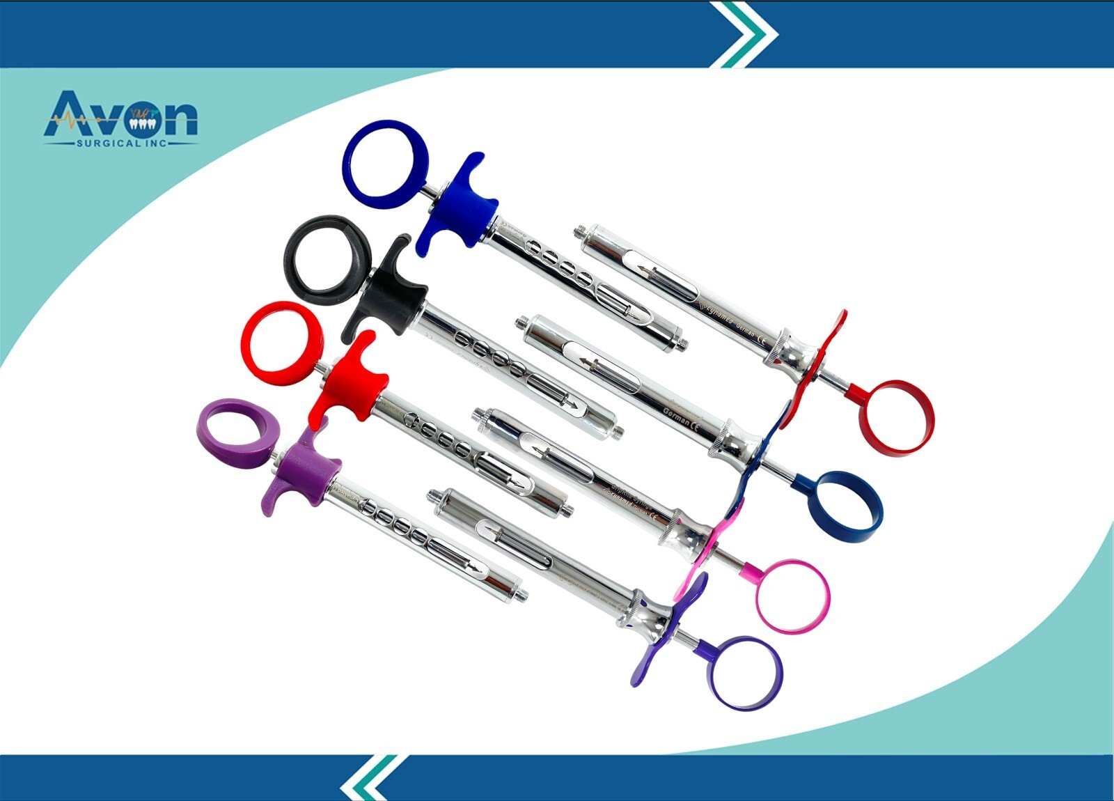 8 Pack Bundle | Dental Anesthetic Syringes 1.8mL Plastic and Metal Colored