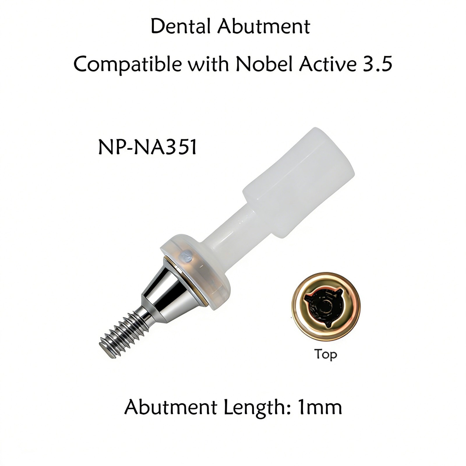 US Attachment Locator Abutment For Nobel Active NP/RP 1-5mm & Male Cap Inserts