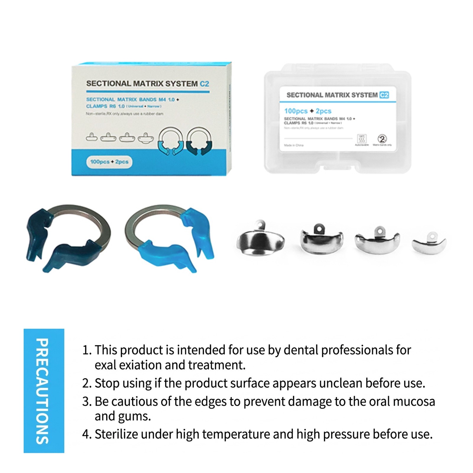 Garrison Palodent V3 Compatible Sectional Matrix Ring & Clamp Set Dental