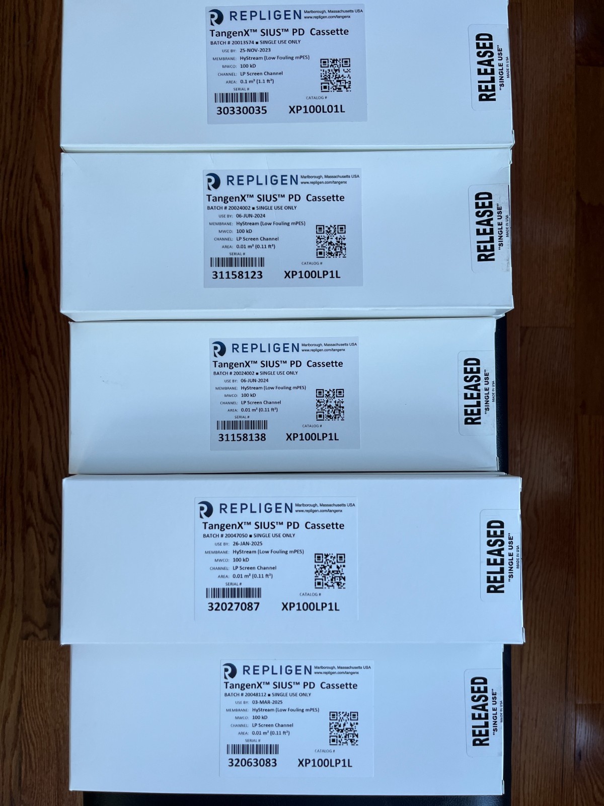 Repligen TangenX SIUS PD Cassette XP100L01L ($500 for all 8)