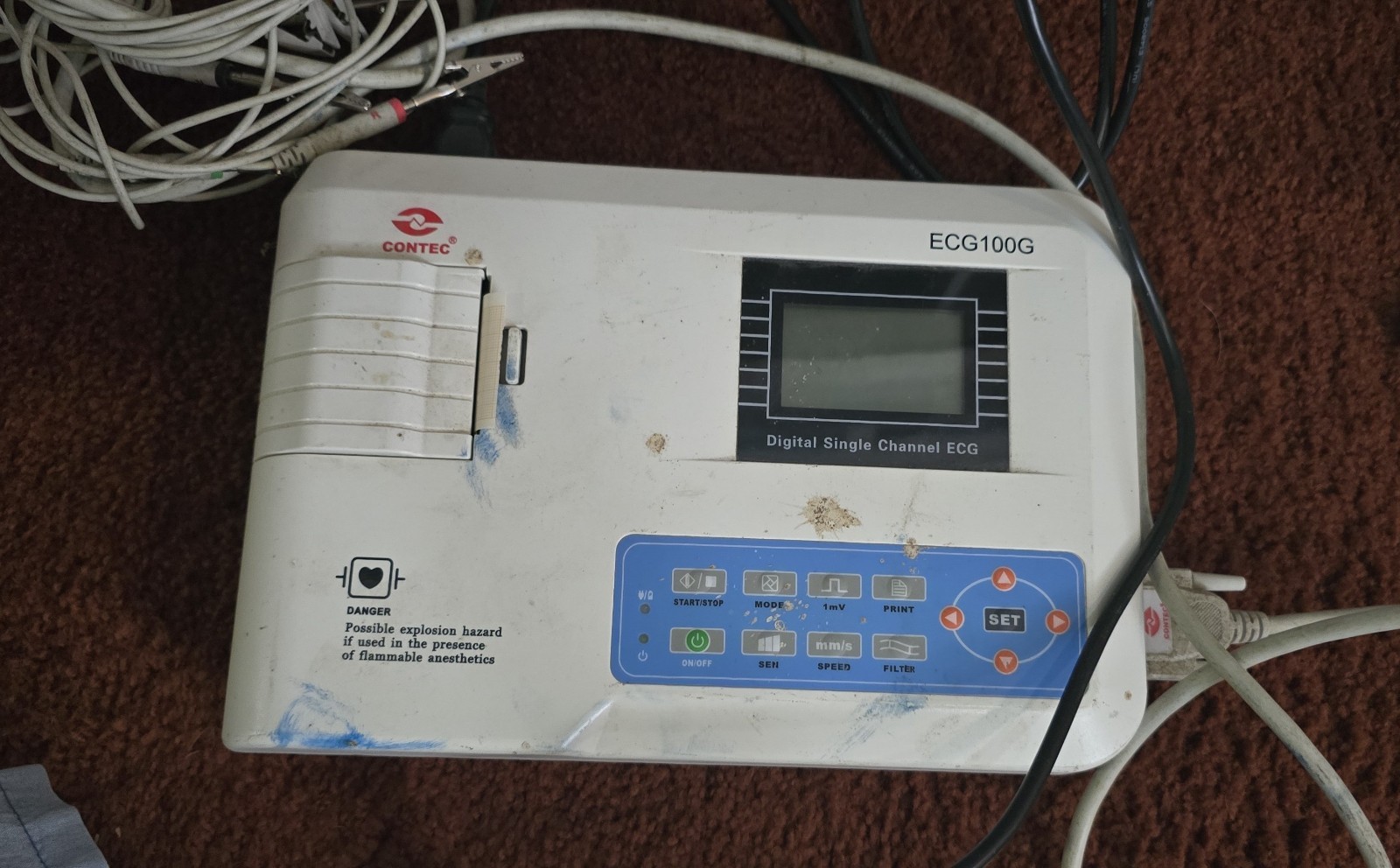 Medical ECG100G Electrocardiograph – 1-Channel 12-Lead Digital EKG Machine