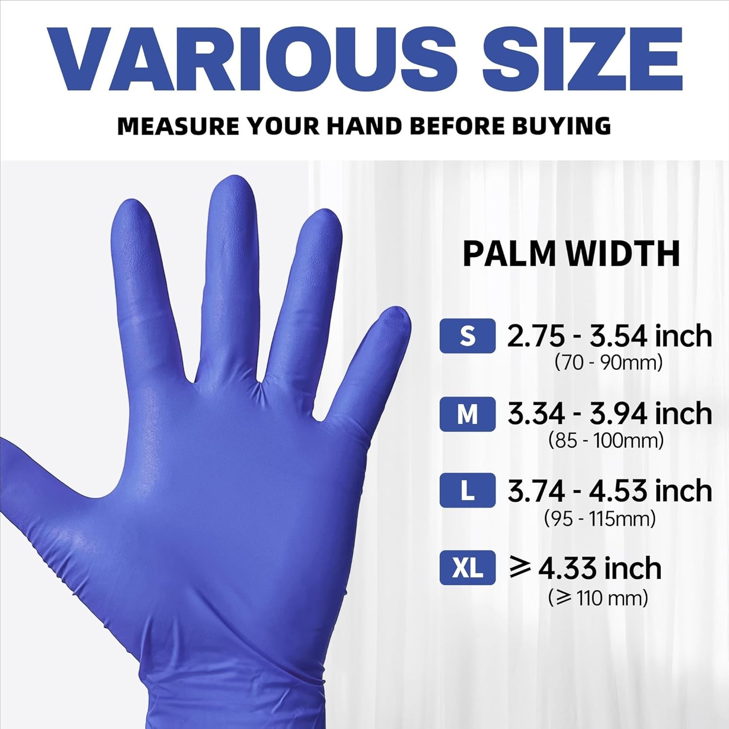 Blue Violet Nitrile Exam Gloves – Powder & Latex-Free, 4 Mil, 100 Pcs