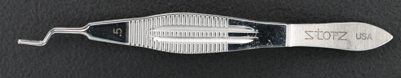 Storz E1785 Castroviejo Suturing Forceps, 0.5mm Bayonet, 6mm Platform, 106mm