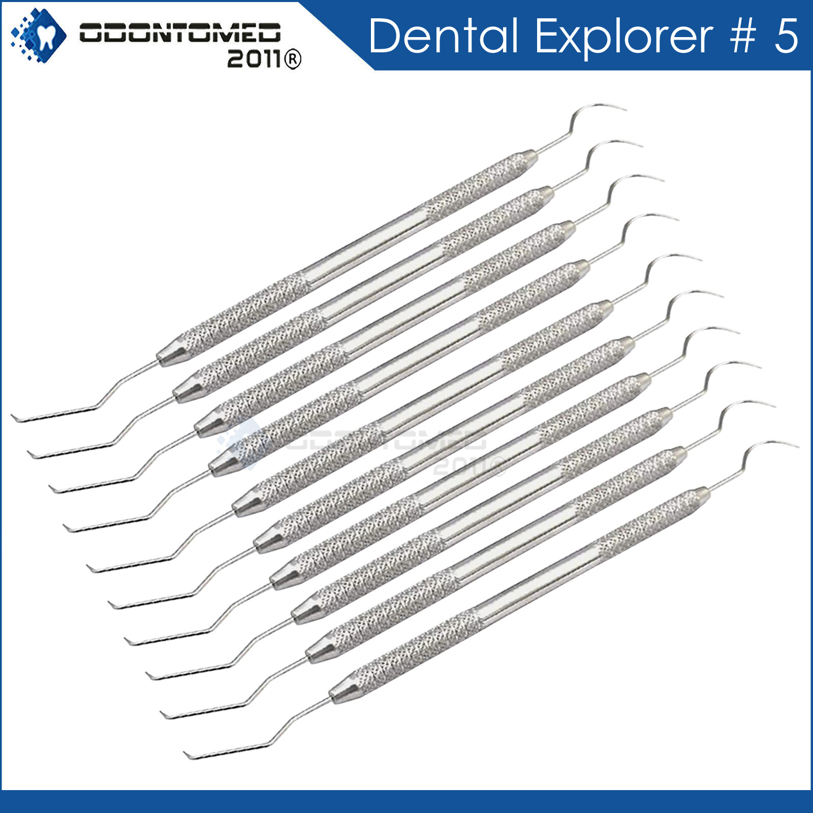 12 Dental Probe Explorer #5 Surgical Denture Instrument