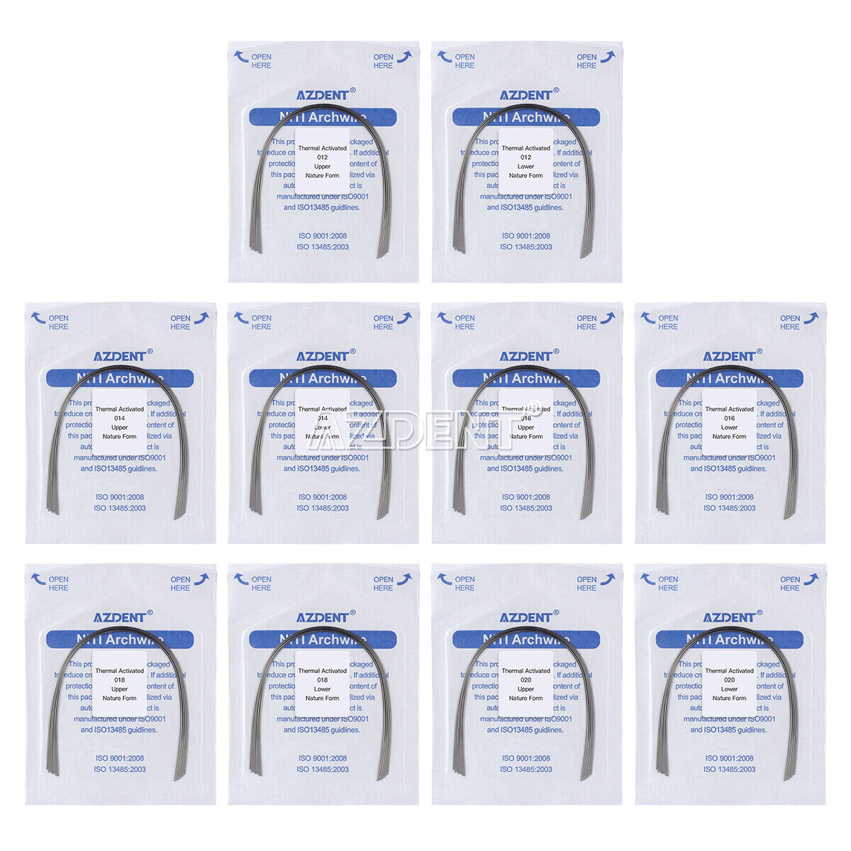 Dental Orthodontic Arch Wire Niti Thermal Activated Round Natural Form AZDENT