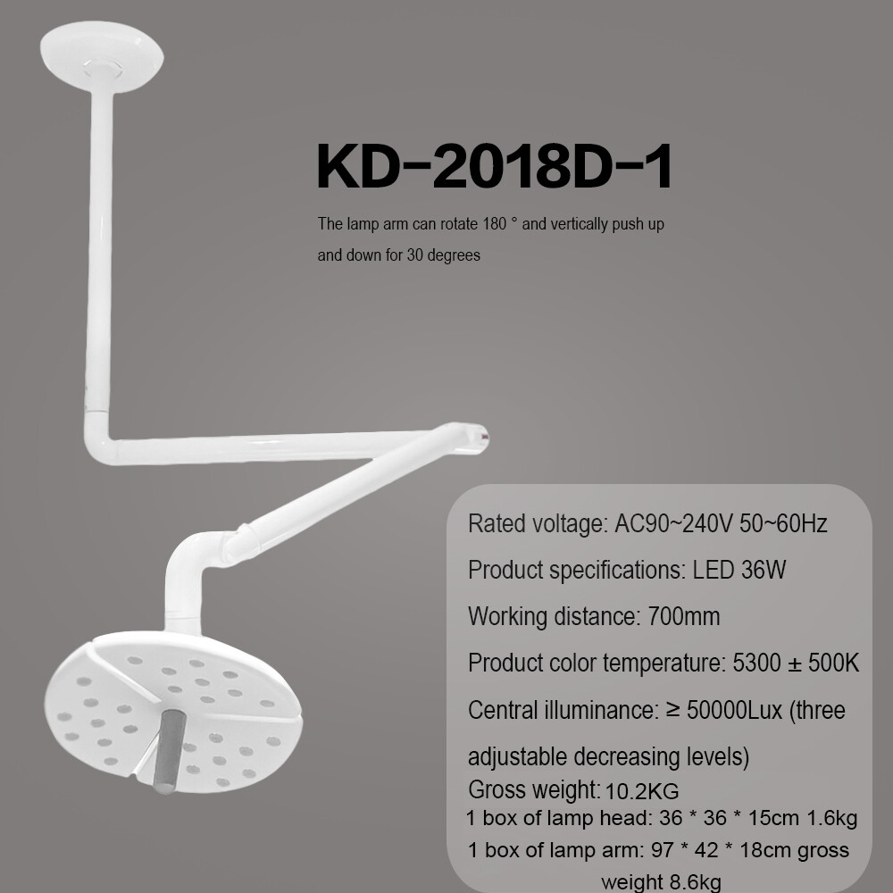 36W Ceiling-Mounted Dental Shadowless LED Exam Light Surgery ENT Operation Lamp