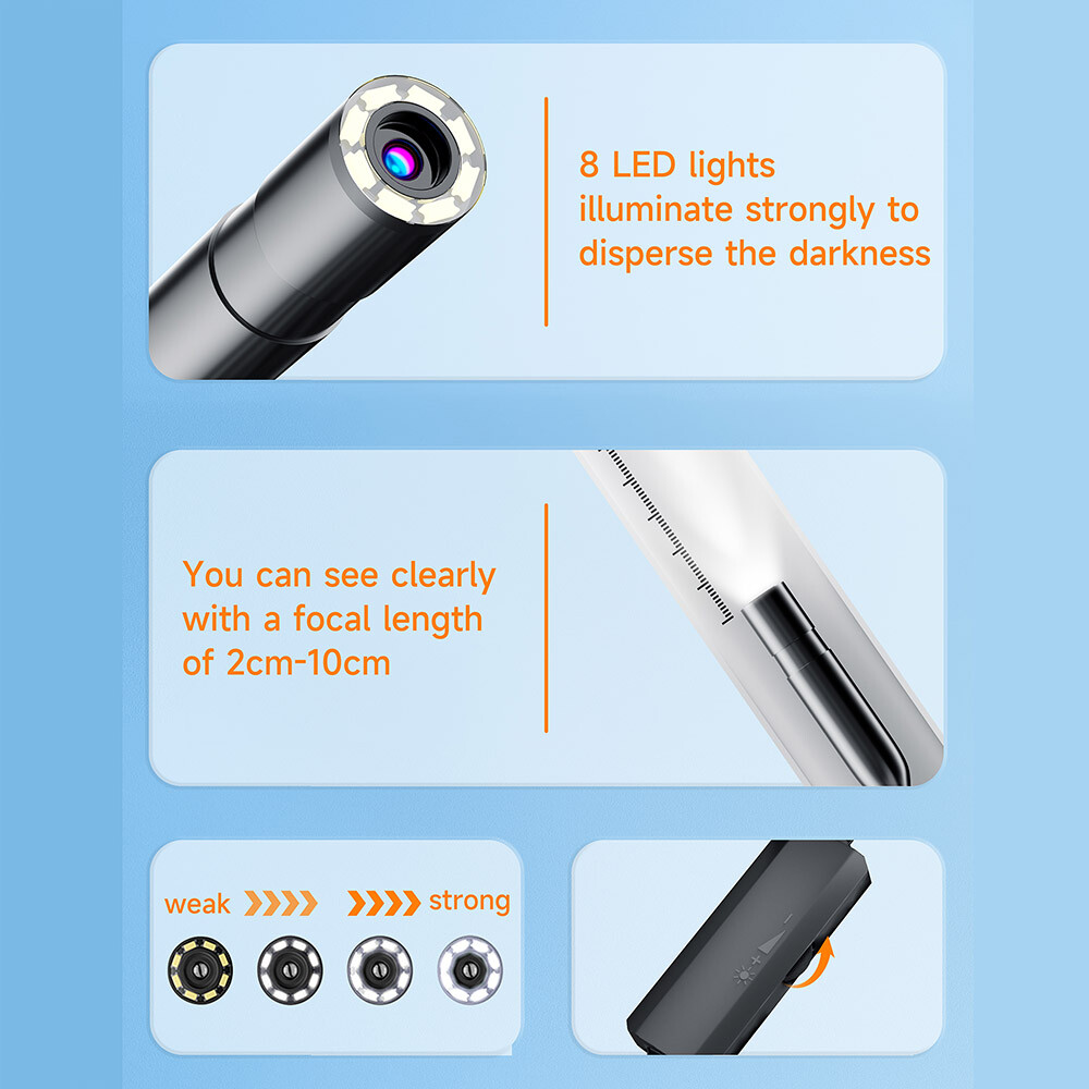 Android Cell Phone/iOS iPhone 15/14/13/12 Endoscope Inspection Camera Waterproof