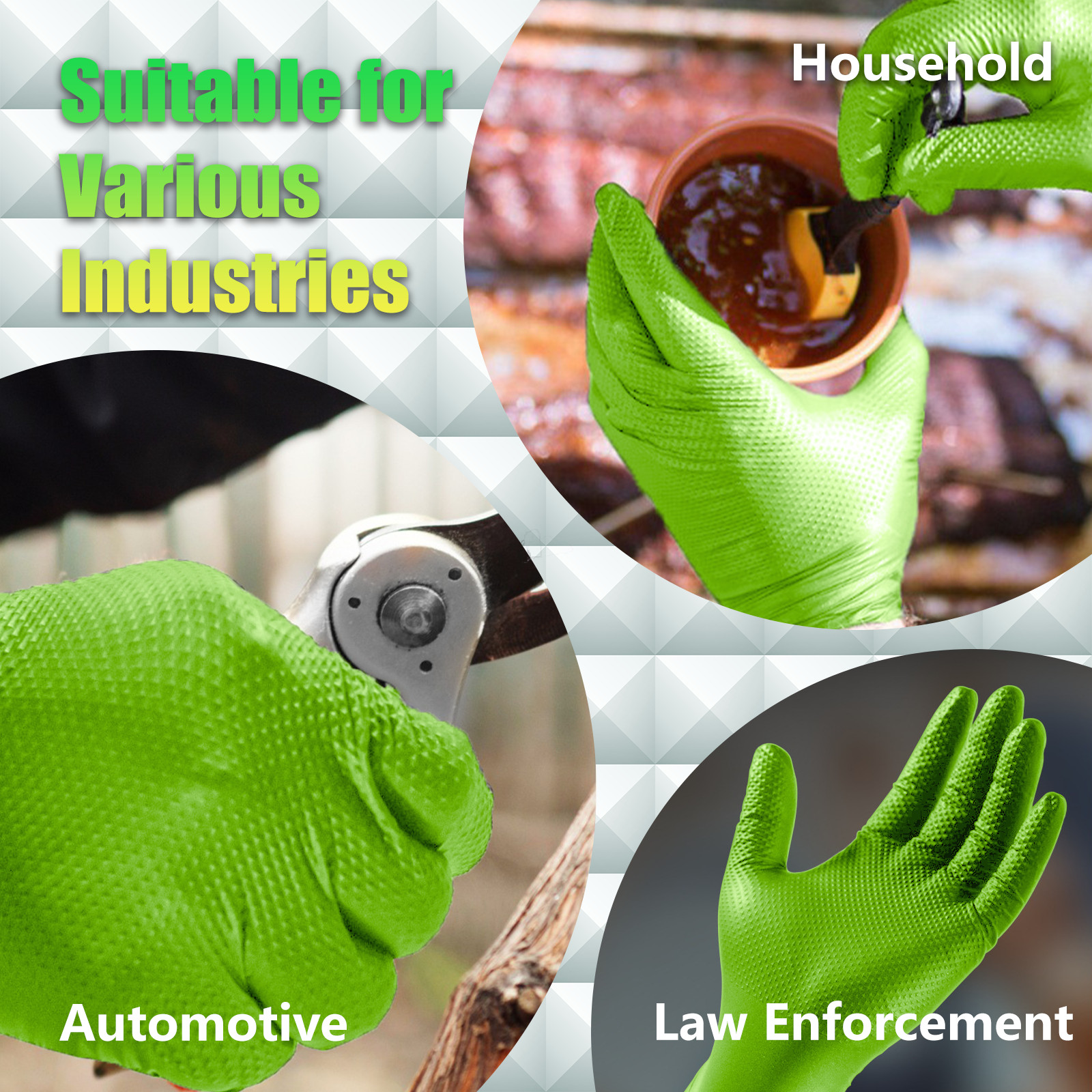 8 Mil Nitrile Gloves 100 Pack Heavy Duty Industrial Work Repair Latex Free Large